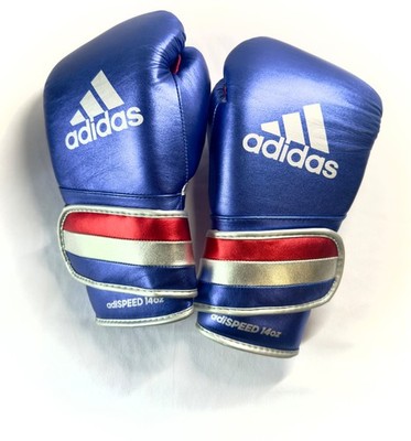 Adidas Adi-Speed 501 PRO Boxing Gloves - Metallic Blue/Red/Silver - 14oz - Mint