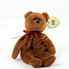 TY Beanie Baby Teddy 1993 Tush Tag Brown Bear W/ Tag Error 1995 Plushy 4050