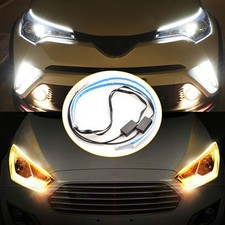 2pcs 60cm Flexible LED Car Slim Headlight Strip Sequential Turn Signal DRL Light