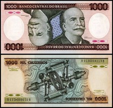 Brazil 1000 Cruzeiros, 1981-1986 ND, P-201d, UNC