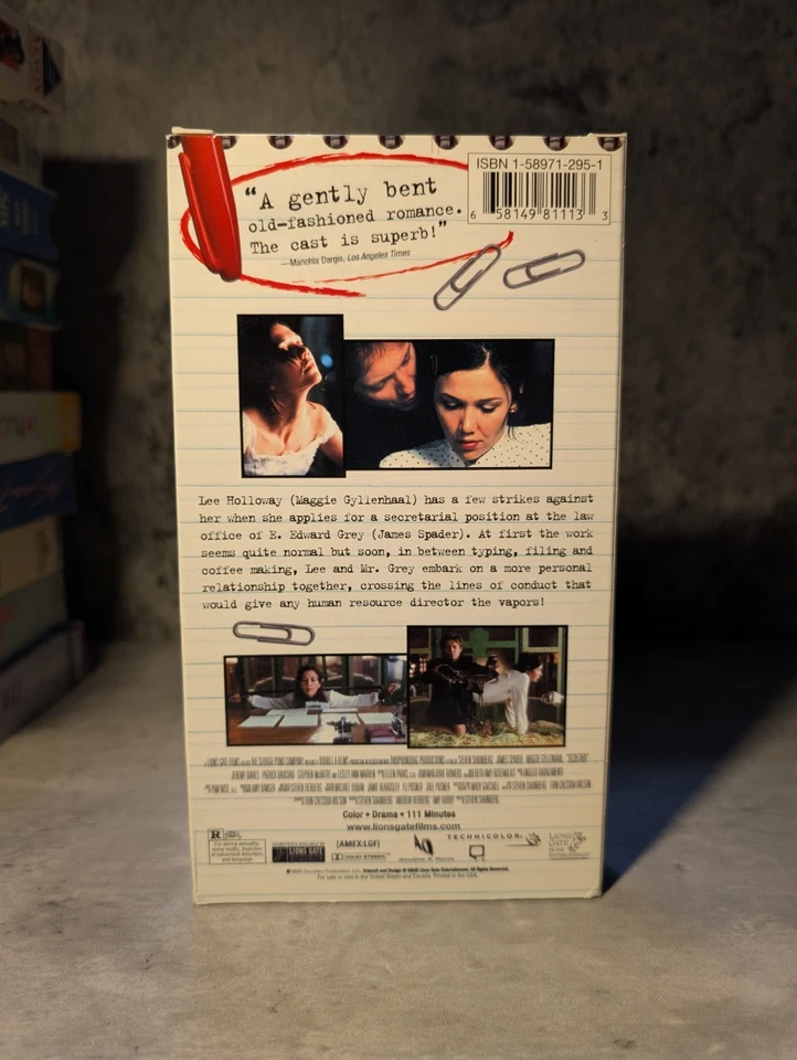 Secretary 2002 VHS James Spader Maggie Gyllenhaal Rare HTF - TESTED! - Image 2 of 3