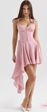 House of CB Lola Pink Jacquard Draped Mini Dress Size S. Regular Cup. RRP: £179
