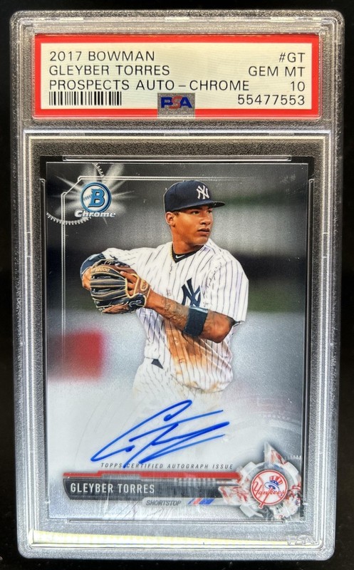 2017 Bowman Gleyber Torres Chrome Prospect Auto #CPA-GT Yankees PSA 10 GEM MINT