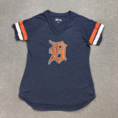 MLB Shirt Damen mittelblau Detroit Tigers Baseball 90s USA Outdoor Logo Lady