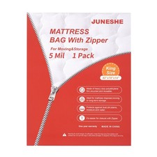 5 Mil King Size Mattress Bag with Zipper for Storage Moving, Heavy Duty Plast...