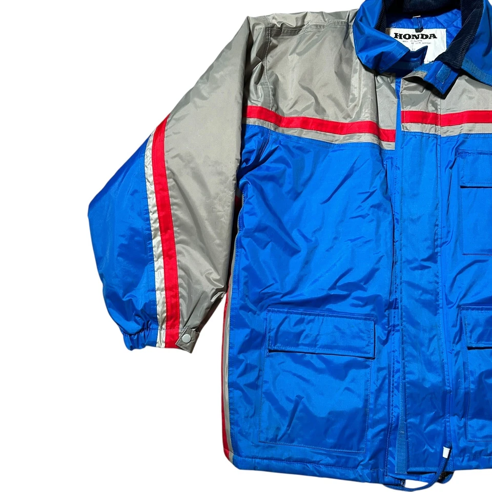 复古本田摩托车滑雪赛车夹克裤子 2 件套男式洪都拉斯二手状况完好 XL 码 — 第 3/4 张图片