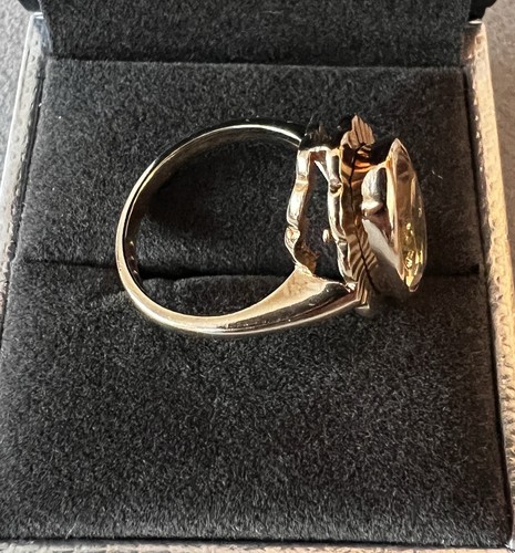 9ct Gold Citrine Dress Ring Size L - Picture 8 of 11