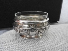 Ancien Saleron en métal argenté et verre salière sel ART DE TABLE cuisine