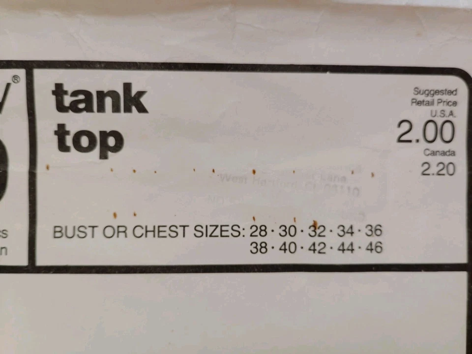 Stretch & Sew 1100 Tank Top Sewing Pattern Ladies Mens 28 - 46 UC Knit Active - Image 3 of 4