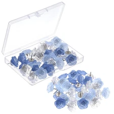 30 Pcs Rose Flower Push Pins Cute Decorative Push Pins for Cork Board Travel Map