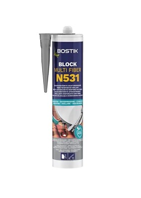 Bostik Block N531 Multi Fiber Faserverstärkte Dichtungsmasse 310 ml Kartusche  