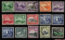 Cyprus 1938 1951 King George VI Scenes selection to 45 piastres Used.
