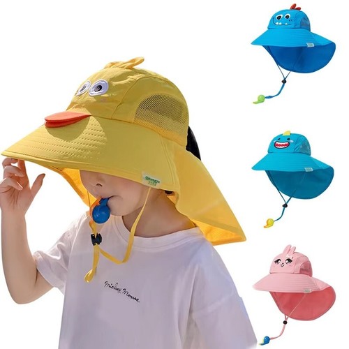Kids Summer Sun Hat | Outdoor Neck Ear Cover Flap Cap Beach Protection