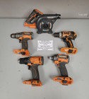 Lot of 5 Ridgid 18V Cordless Power Tools Including Drills/Impact(For Parts Only)