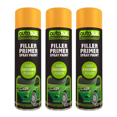 AutoTek Füller Grundierung Mehrzweck Aerosol Sprühfarbe 500ml x3