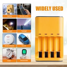 USB Smart Battery Charger 4 Bay for AA AAA NiMH NiCD 1.2V Rechargeable Batteries