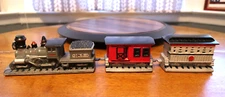 VTG 3-Piece 1980's BYRON MOLDS Christmas Village Trains Hand Painted Ceramics
