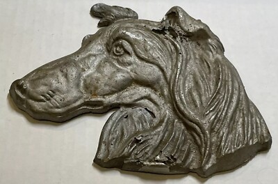 Vintage Cast Aluminum Collie Dog Head 5x6'' American Artist Bruce Fox