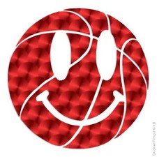 Basketball Happy Face, Vinyl Decal Sticker, 40 Patterns & 3 Sizes, #3352