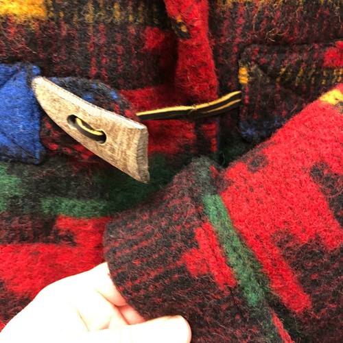 90's Preston York Aztec NAVAJO Coat SOUTH WESTERN Wool Blanket Toggle Jacket L - Picture 7 of 9