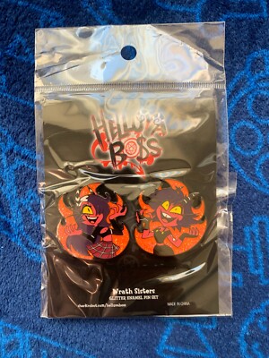 Helluva Boss Hell's Belles Wrath Sisters Millie Glitter Pin Set Limited Edition