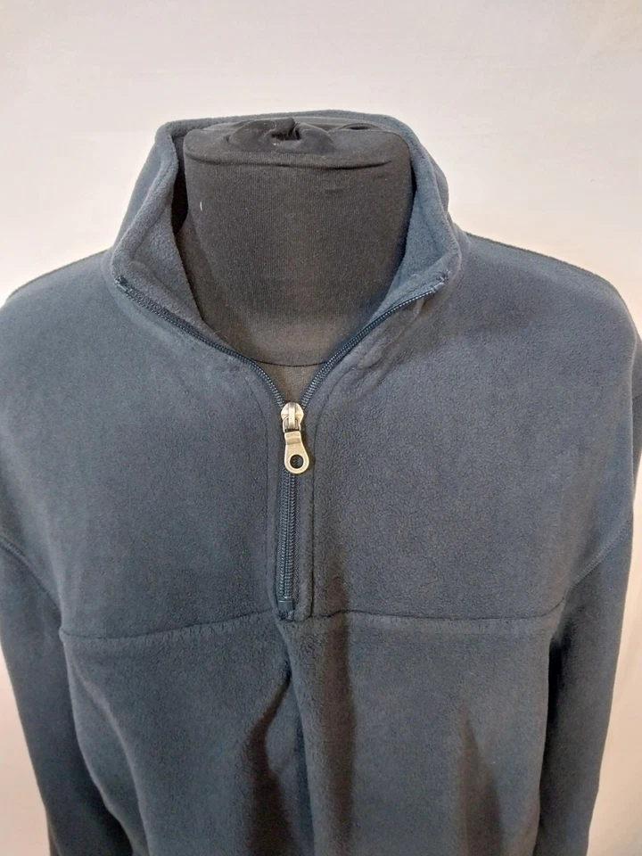 Croft & Barrow Hombres Chaqueta de Vellón Grande Azul 1/4 Cremallera Pullover Suave Cuello Simulado Foto 2 de 4