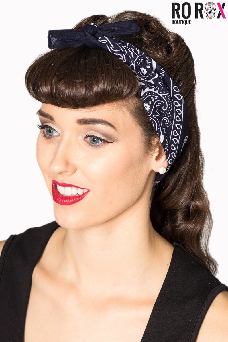 DEAD STOCK 60S VINTAGE BANDANA キムタク 40's 50's Paisley Headband Bandana Dancing Days Landgirl