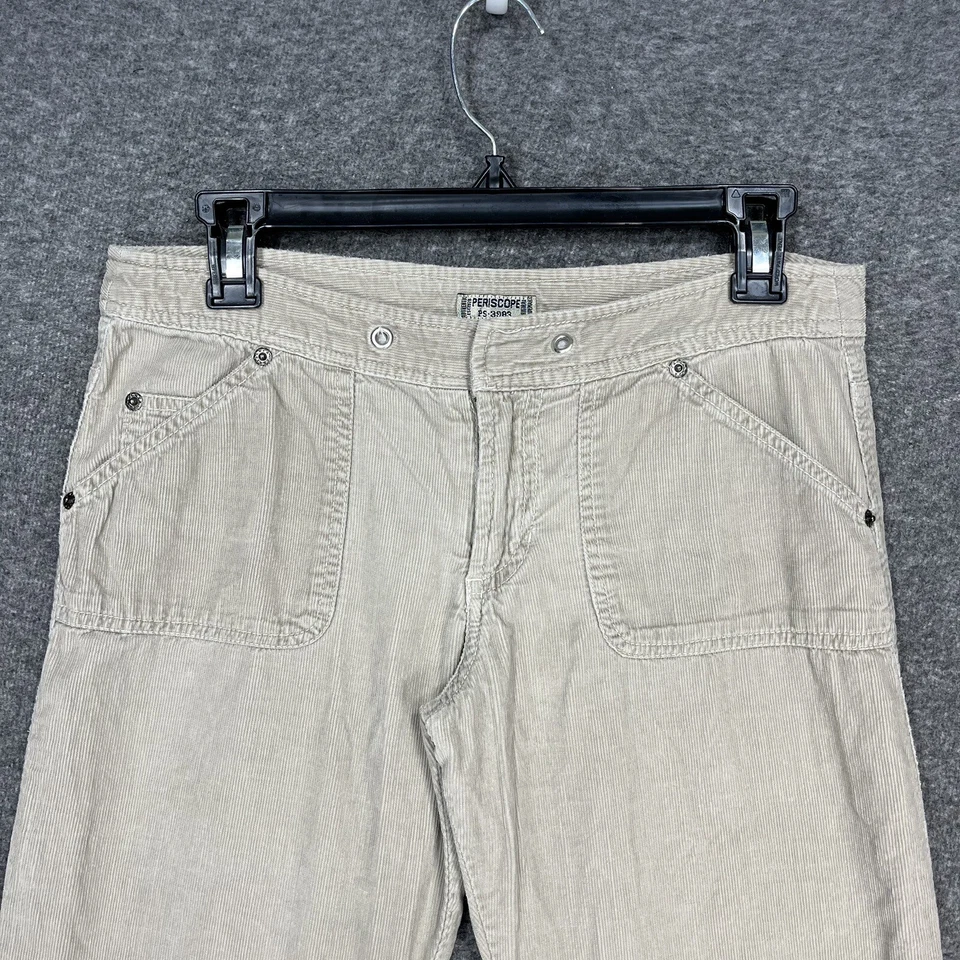 Pantalones de pana Y2K Periscope acampanados color caqui tiro bajo junior’s talla 7 acampanados Foto 2 de 4