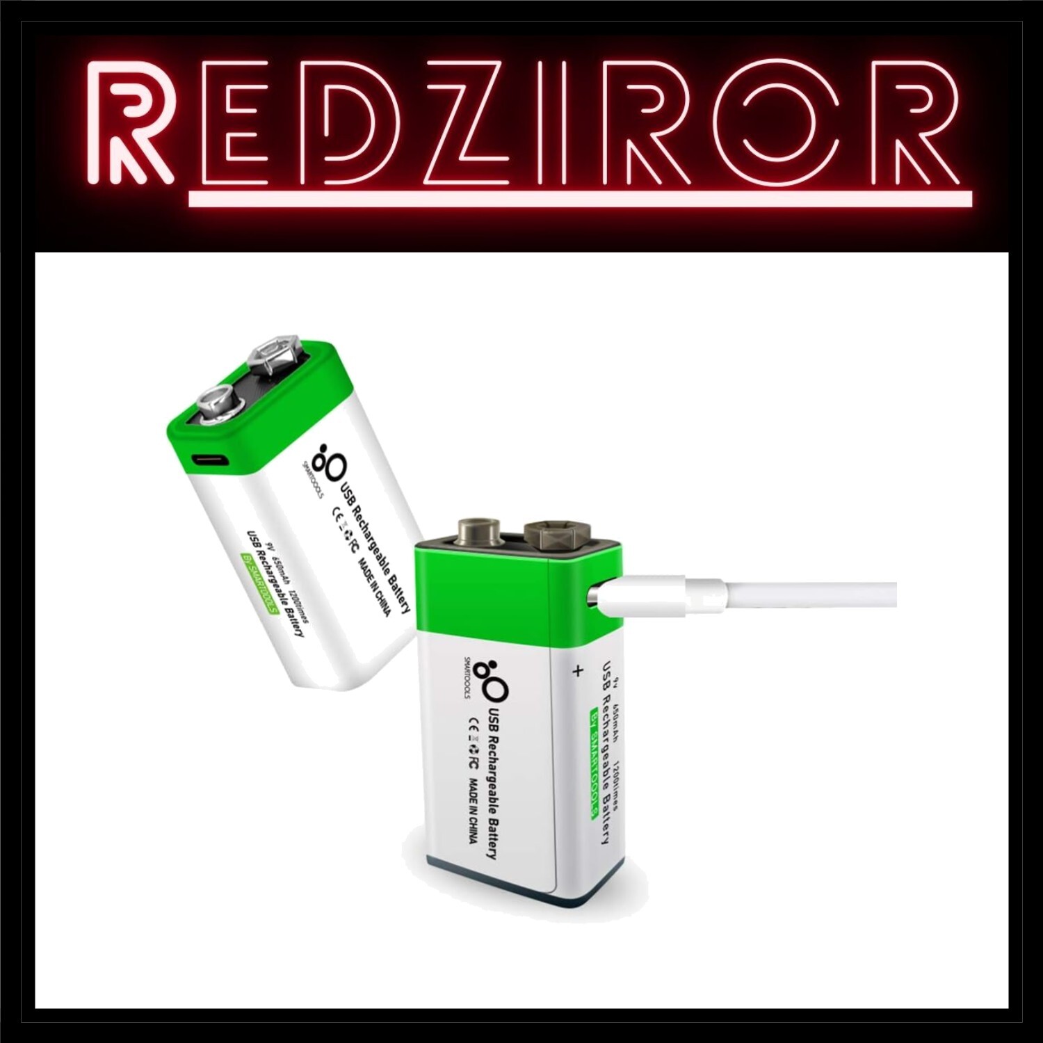 Eco-Friendly 9V Rechargeable Batteries - 650mAh Capacity with Fast Charge Kit-image