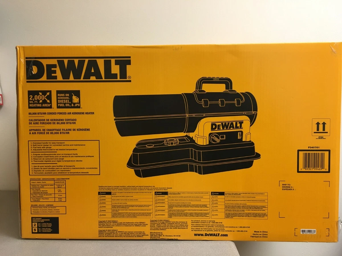 DeWalt F340761 80000 Btu/h 1750 sq ft Forced Air Kerosene Heater | eBay