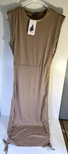 NWT Women S Summer Bodycon Mini Dress Casual Sleeve Ruched Drawstring Dress