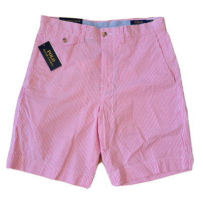 Polo Ralph Lauren Stretch Classic Fit 9” Pink Pinstripe Shorts