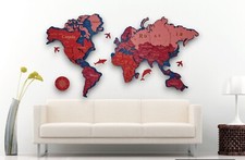 3D wooden map with the names of countries+ exclusive box.
