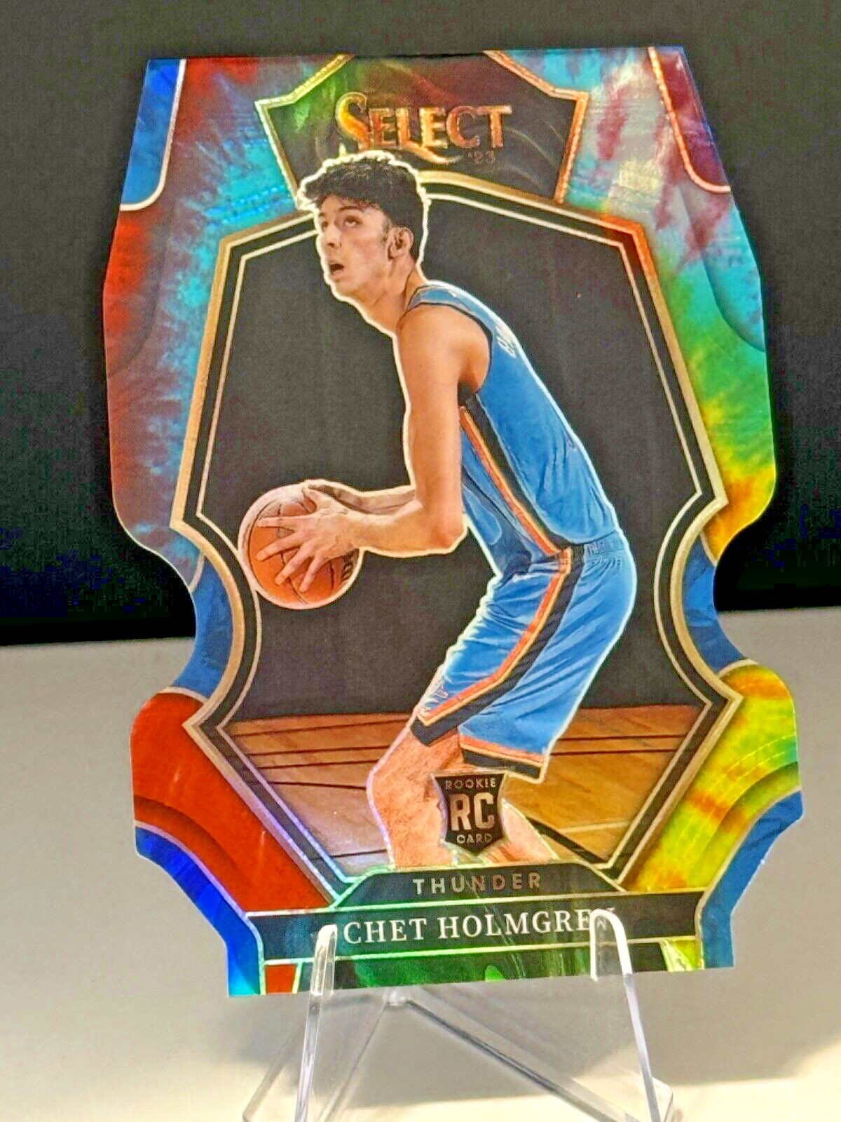 2022-23 Panini Select Chet Holmgren Tie-dye Die Cut Premier Level Prizm /25 #196