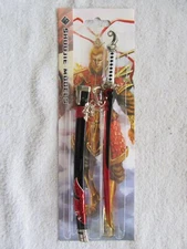 Anime Samurai style Black, Red, Orange miniature 8" sword & scabbard w/display