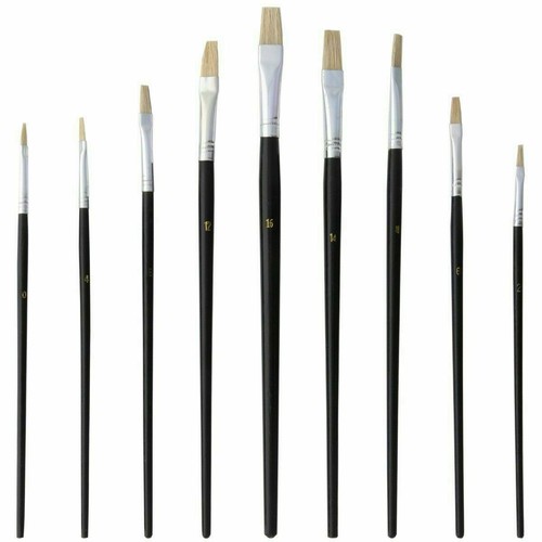 9 x Flat Paint Brushes for Car Van Bike Touch Up Scratches Marks Repair UK