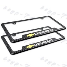 2pcs Chevrolet Carbon Fiber Look License Plate Frame Abs Chevy
