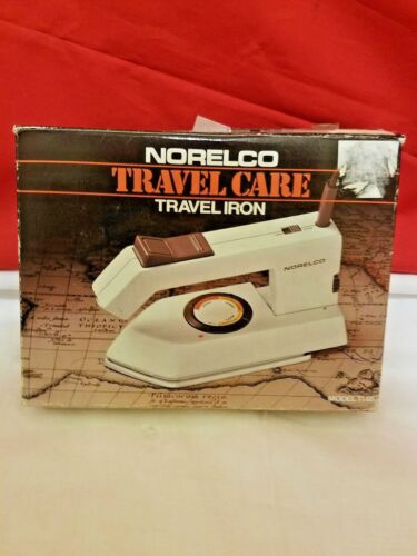 NORELCO TRAVEL CARE STEAM/DRY TRAVEL IRON W/SPRAY Model T165 VINTAGE IN Box - Picture 1 of 4