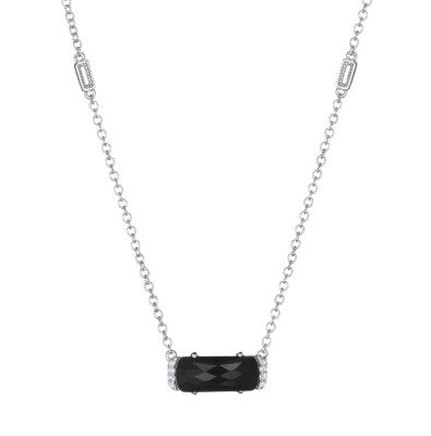 Tacori Silver Black Onyx & Dia. Necklace 17''