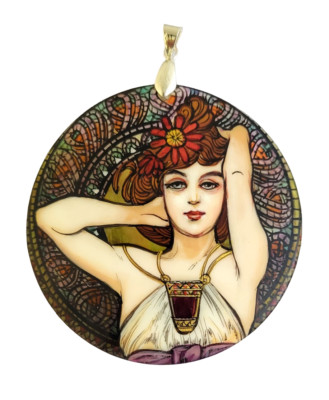 Pendentif en nacre - réplique Mucha | eBay