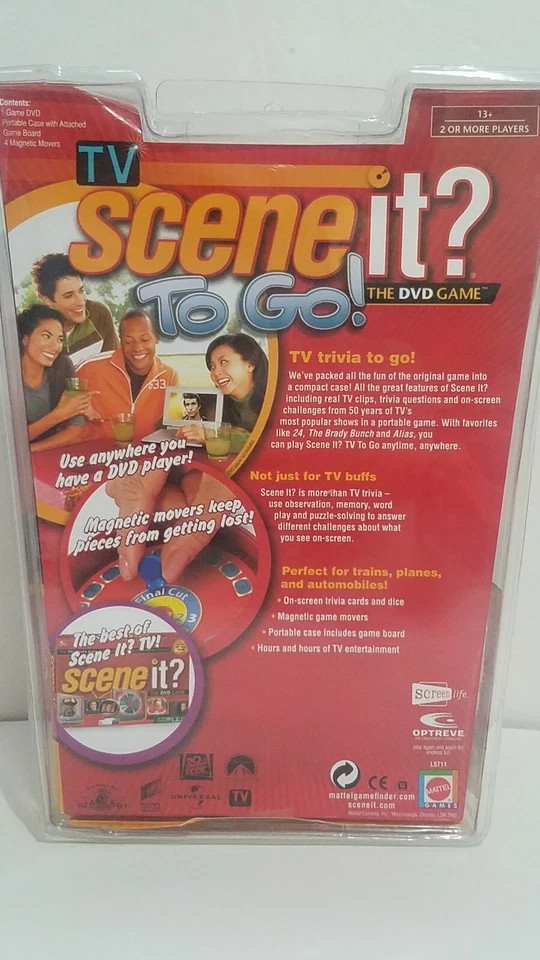 TV Scene It To Go DVD Trivia Game Travel Edition Mattel Red New - Image 2 of 4