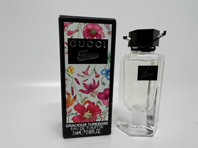 GUCCI FLORA GRACIOUS TUBEROSE 0.16 FL oz / 5 ML EDT Splash Miniature Flowers Box