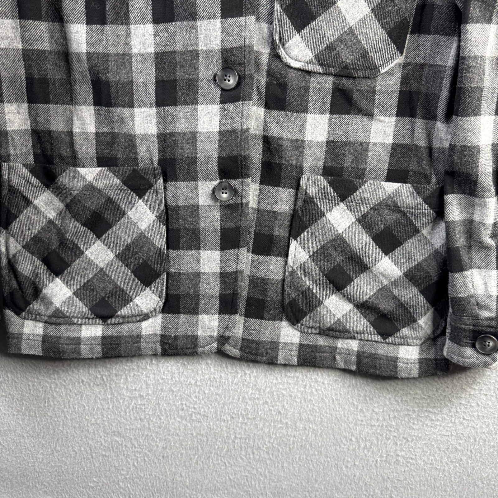 Pendleton Jacket Womens Large Black Gray Plaid 10… - image 3