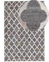Dekorativer Lederteppich Patchwork Muster 140X200 Cm Grau/Beige Rolunay