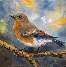 Original Oil Painting Birds Painting Animal Art