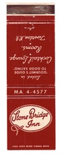 c1940s-50s~Tiverton Rhode Island RI~Stone Bridge Inn~Vintage Matchbook Cover