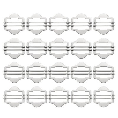 20Set 1 Inch Vest Buckles Metal Vest Buckle for Suit Belt Silver