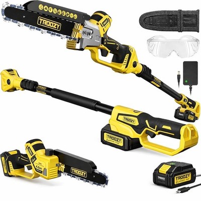 2 En 1 Motosierra y Sierra Para Cortar Madera De Pertiga Inalambrica Con Bateria