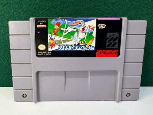 Bugs Bunny Rabbit Rampage (Super Nintendo SNES, 1993) Authentic. Working.