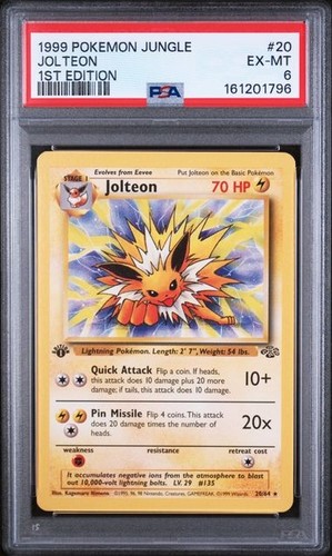 Jolteon (1st Edition) graded PSA 6 for sale on eBay